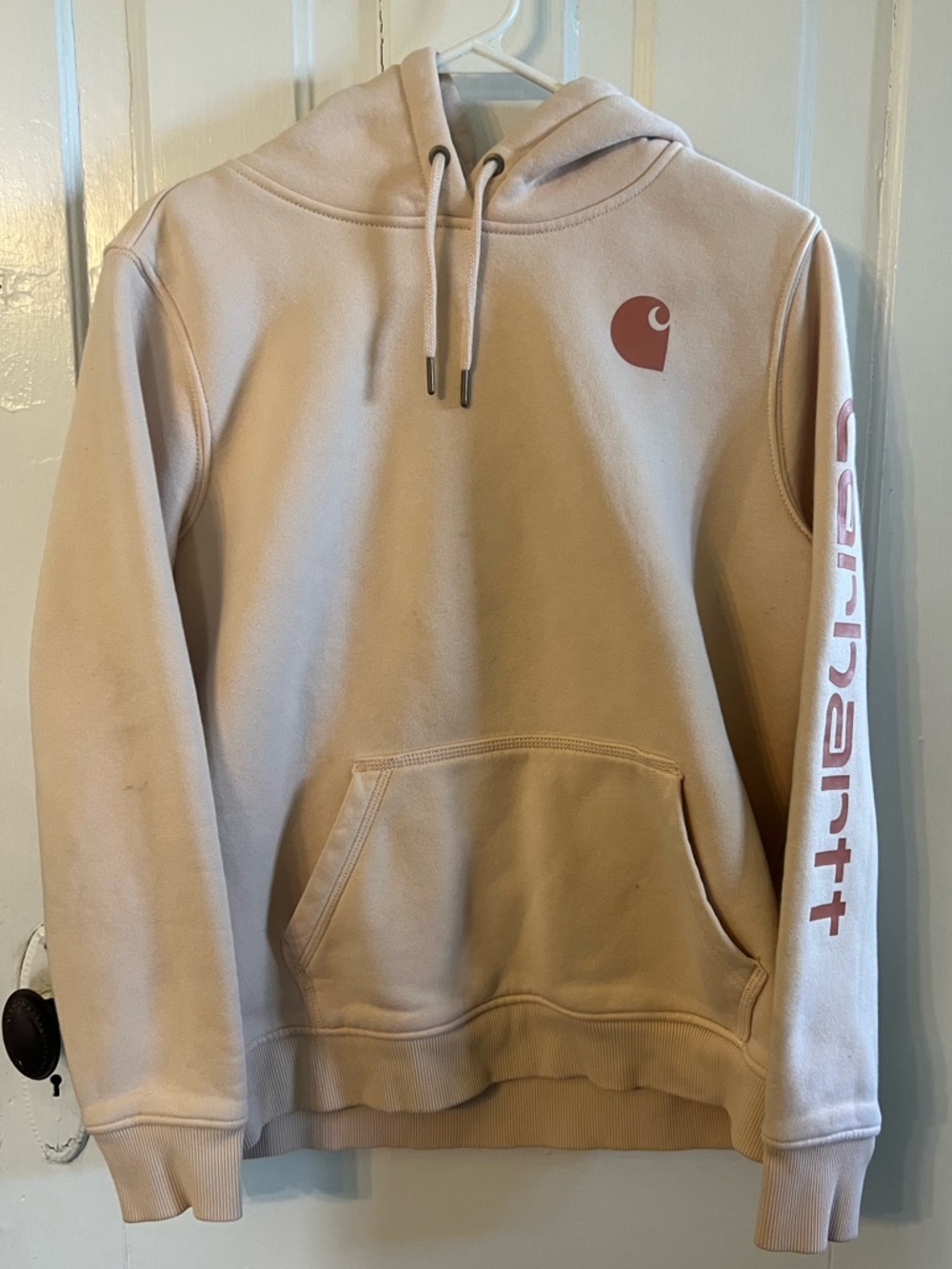 Carhartt Pale Pink Logo Pullover Hoodie